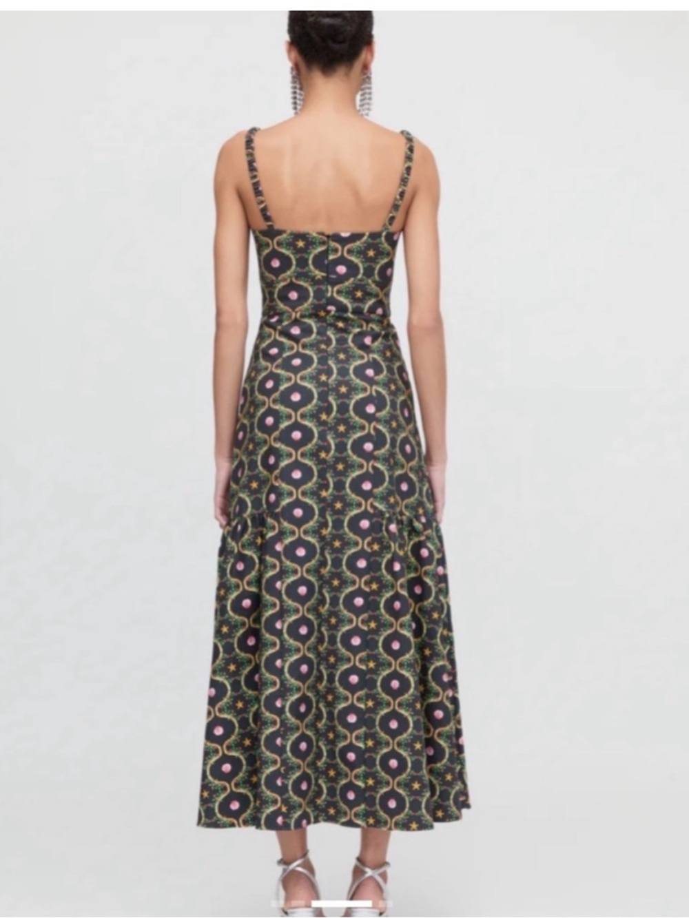 Hill House Lillie Maxi Dress in Black Cisco Trellis Size M - Picture 3 of 8